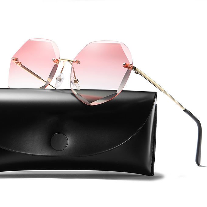 BSCI Oversized Shades Female Trendy UV400 Rimless Designer Sunglasses 7