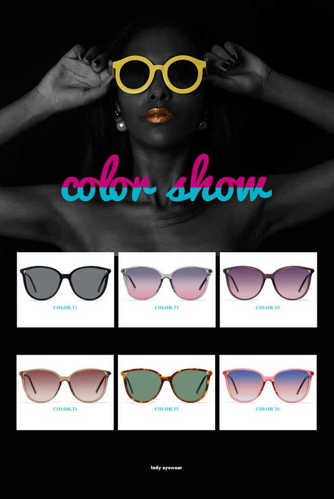 Retro Round Classic Women Handmade Cat Eye Sunglasses 4