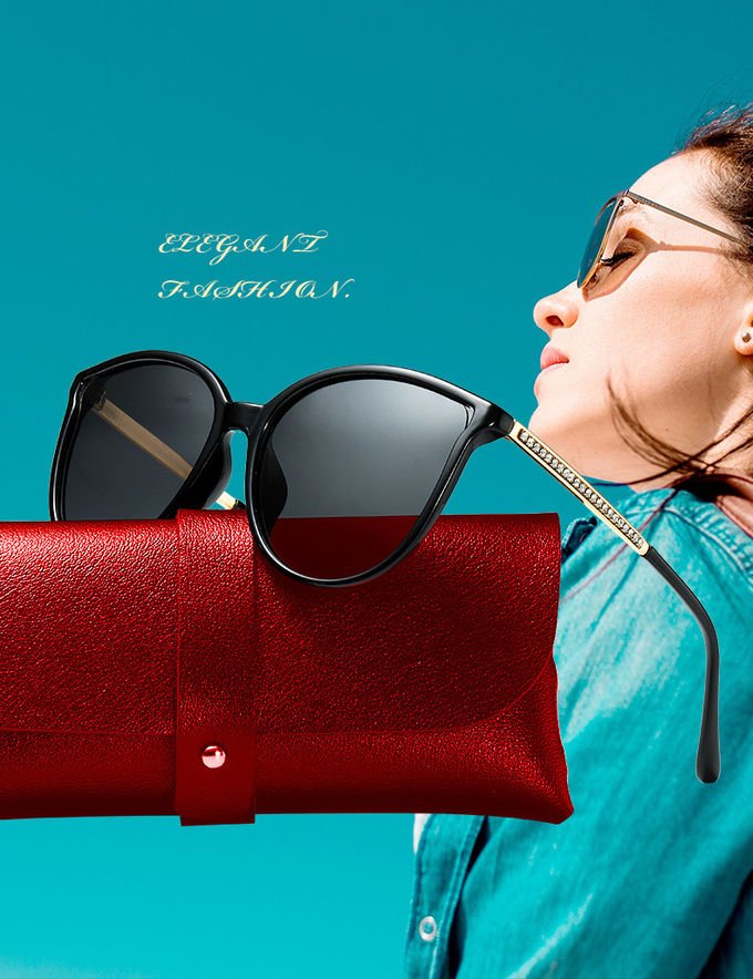 Retro Round Classic Women Handmade Cat Eye Sunglasses 0