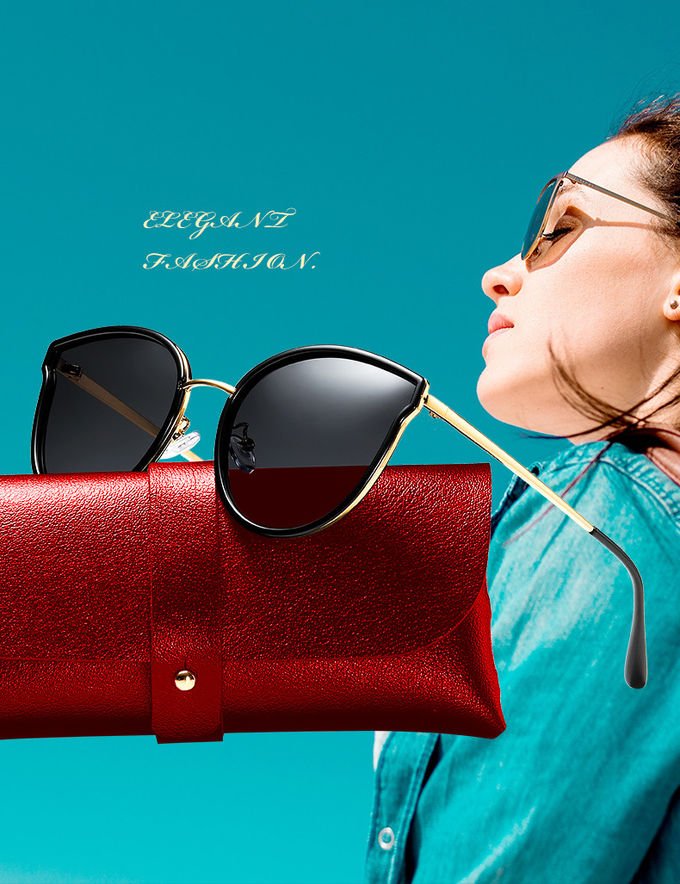 Trendy UV400 Big Frame Personalized Driving 142MM Women Sunglasses 0