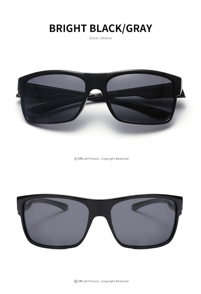 Square Cycling 144MM Sports Sunglasses Classic Black Lens Anti Glare 2