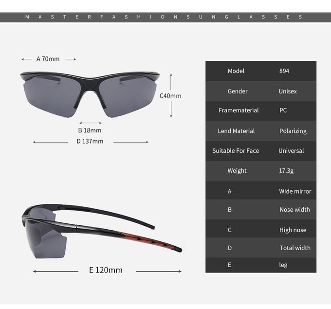 Irregular Lens Athletic Eye Glasses Light Weight BSCI Optical Cycling Glasses 4