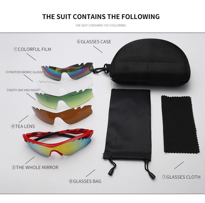 Outside Cycling Polarized Sports Sunglasses 4 Interchangeable Lenses 7