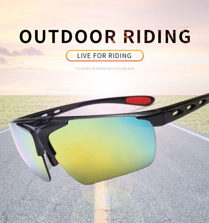 Windproof BSCI 134MM Rimless Sports Sunglasses 5 Lens Polarized Cycling 0