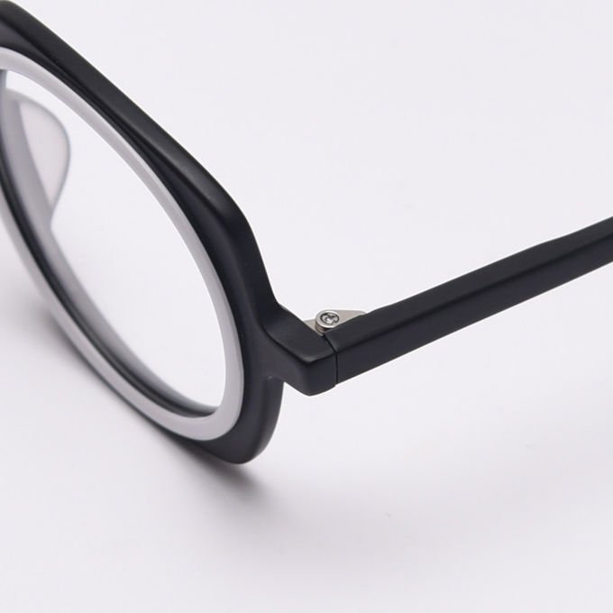 Round Upscale Acetate Frame Glasses Retro Men Women Fashionable Computer Glasses 1