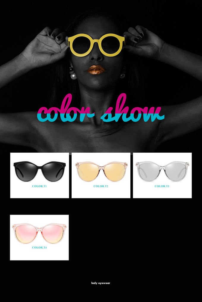 BSCI UV400 Fashion Polarized PC Sunglasses For Women Rhinestones Coating Lenses 6