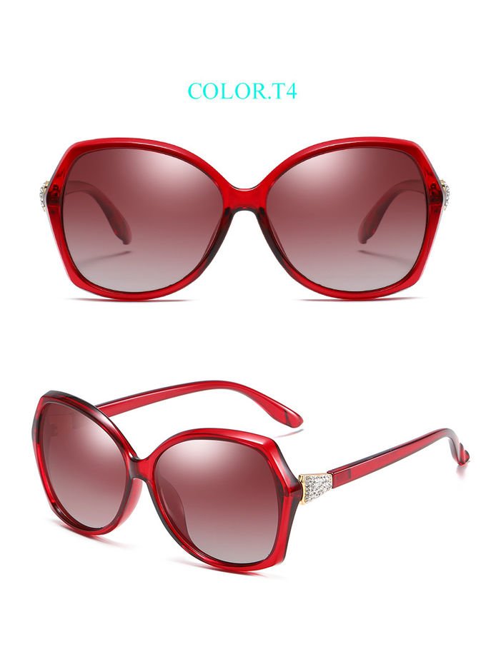 144MM PC Sunglasses Women'S Polarized With Readers Diamond Decoration 5