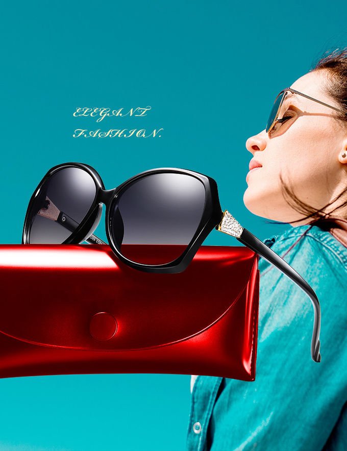144MM PC Sunglasses Women'S Polarized With Readers Diamond Decoration 0