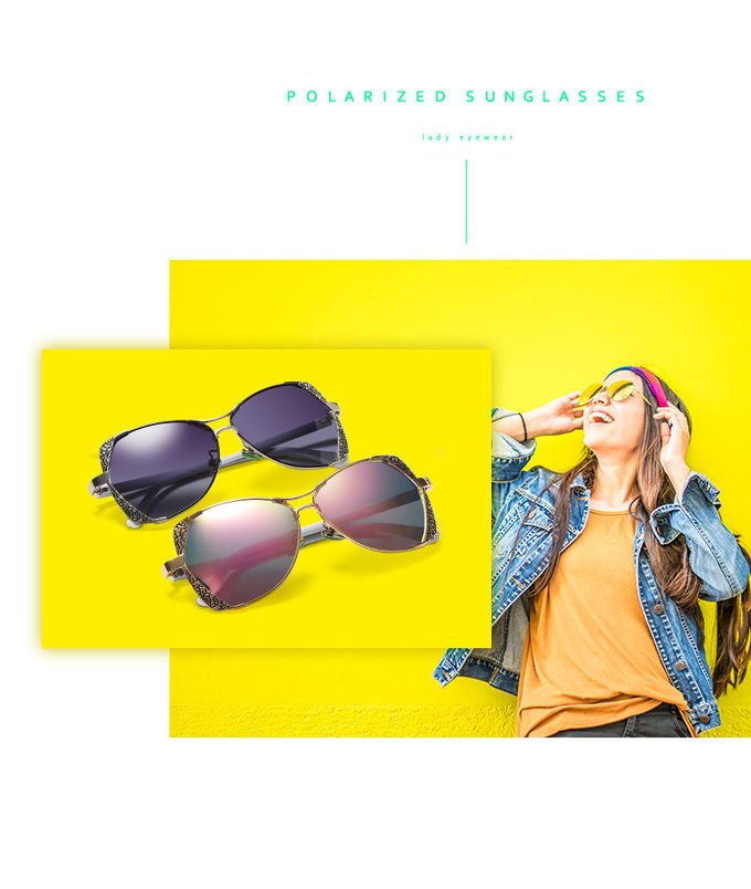 Retro Engraving 143MM Metal Frame Custom Polarized Sunglasses UV400 0