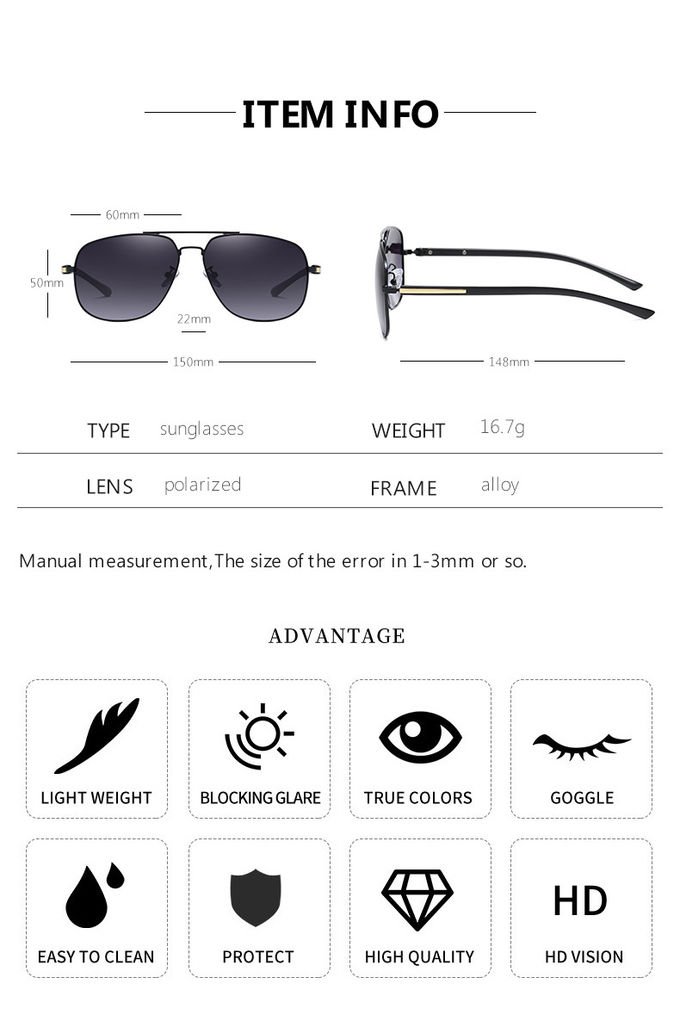 Unique Trending Uv400 Polarized Sunglasses BSCI Square Ocean Lens 5