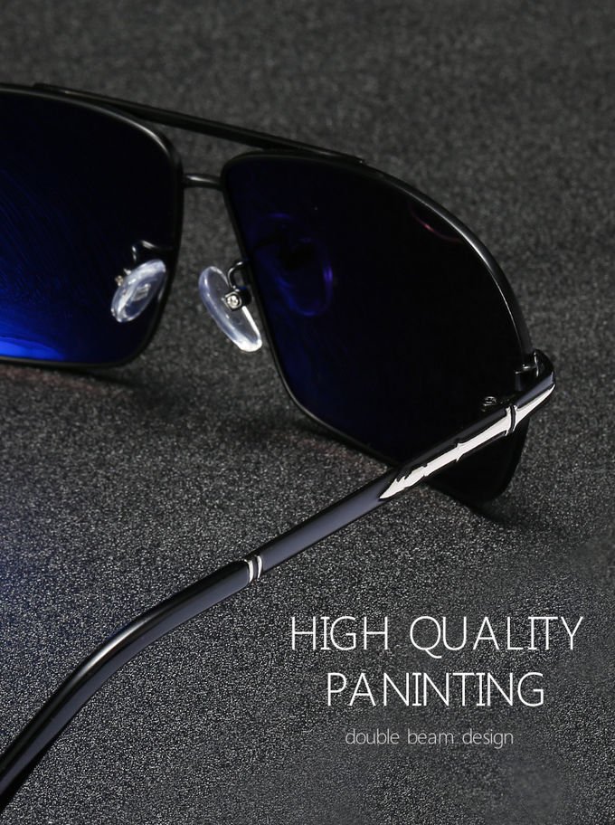 UV400 Mens Luxury Sunglasses Bridge Sport Metal Frame TAC Man Night Driving 8