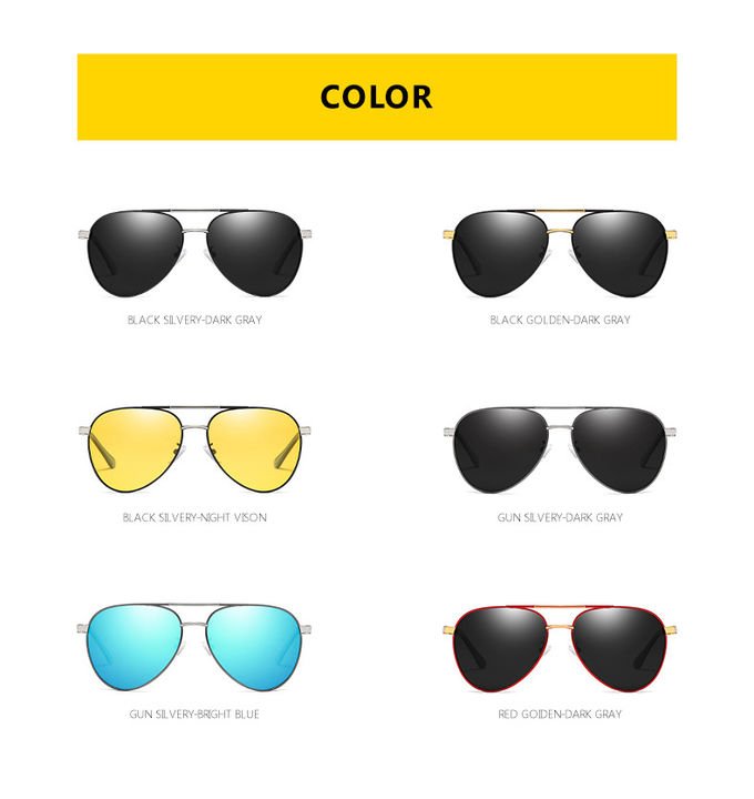 Fashion Polarized UV400 Mens Pilot Sunglasses With Metal Hinge 146MM 11
