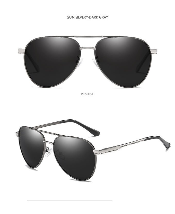 Fashion Polarized UV400 Mens Pilot Sunglasses With Metal Hinge 146MM 8