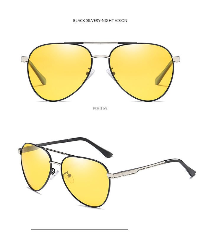 Fashion Polarized UV400 Mens Pilot Sunglasses With Metal Hinge 146MM 9