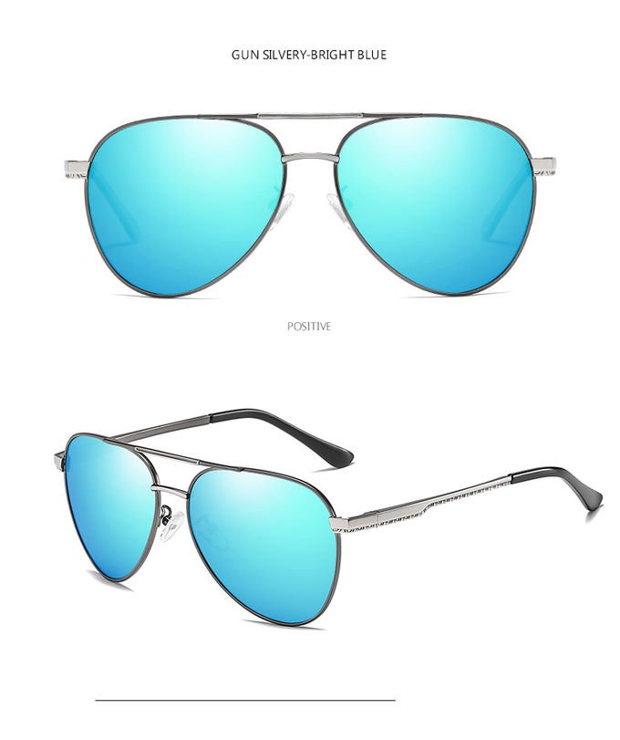 Fashion Polarized UV400 Mens Pilot Sunglasses With Metal Hinge 146MM 10