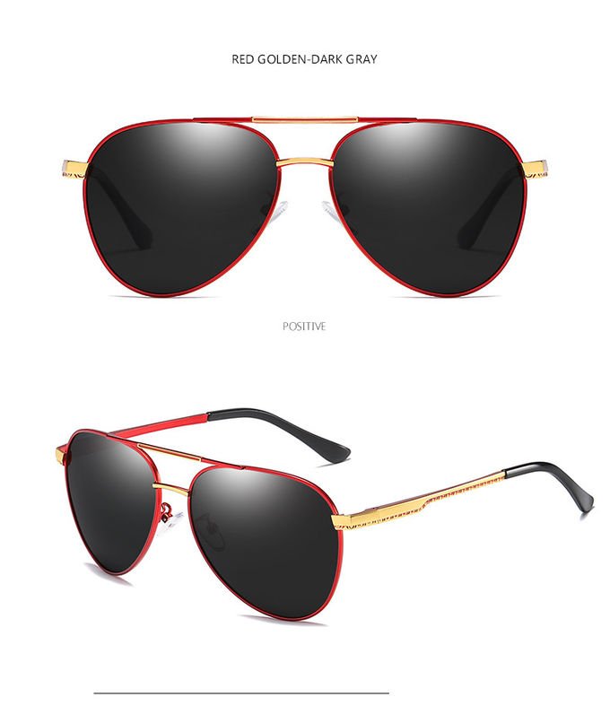 Fashion Polarized UV400 Mens Pilot Sunglasses With Metal Hinge 146MM 6