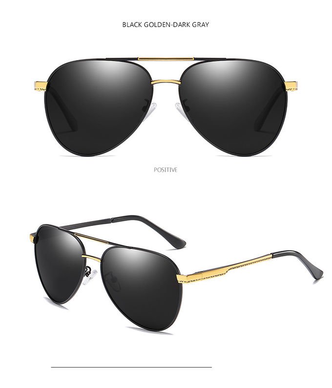 Fashion Polarized UV400 Mens Pilot Sunglasses With Metal Hinge 146MM 7