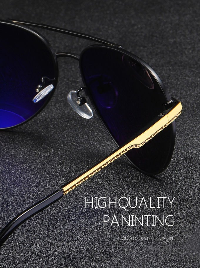 Fashion Polarized UV400 Mens Pilot Sunglasses With Metal Hinge 146MM 3