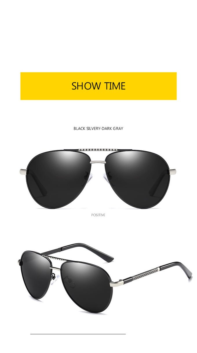 Alloys Pilot Polarized Lens Mens Luxury Sunglasses UV400 Driving Night Fishing Glasses 4