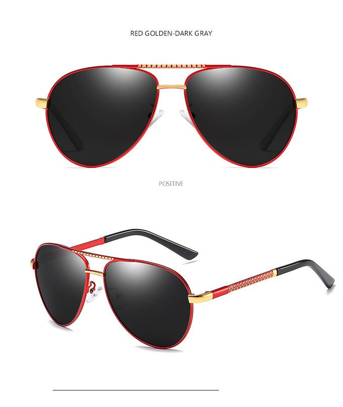 Alloys Pilot Polarized Lens Mens Luxury Sunglasses UV400 Driving Night Fishing Glasses 7