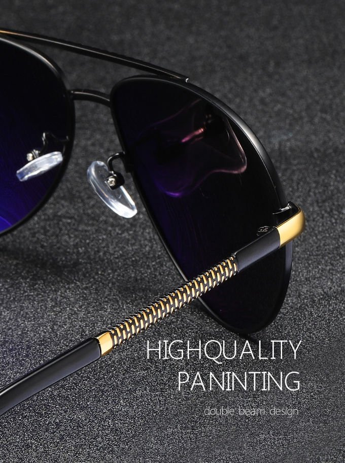Alloys Pilot Polarized Lens Mens Luxury Sunglasses UV400 Driving Night Fishing Glasses 3