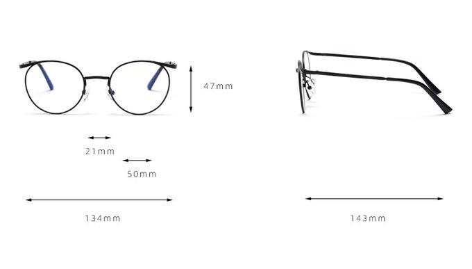 Vintage Anti Blue Light Metal Optical Round Frame Plain Lens Men Women Fashionable Computer Glasses 9