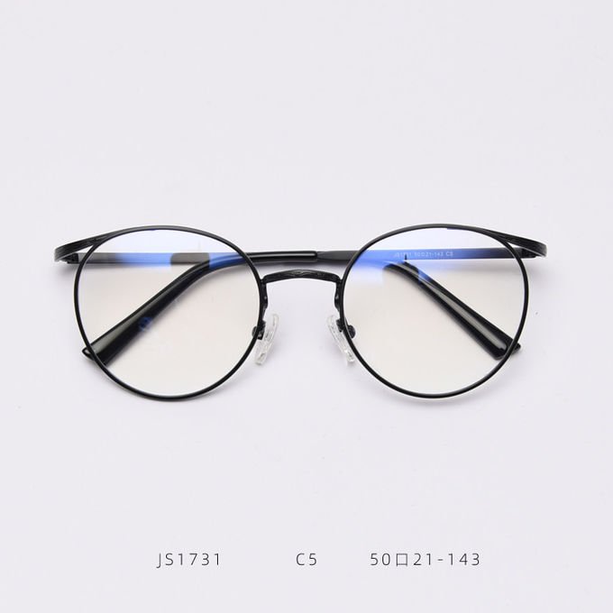 Vintage Anti Blue Light Metal Optical Round Frame Plain Lens Men Women Fashionable Computer Glasses 5