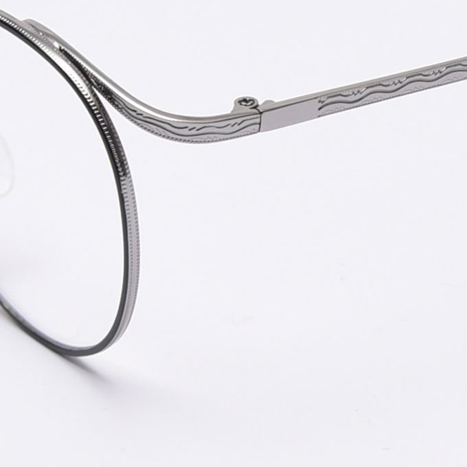 Vintage Anti Blue Light Metal Optical Round Frame Plain Lens Men Women Fashionable Computer Glasses 7