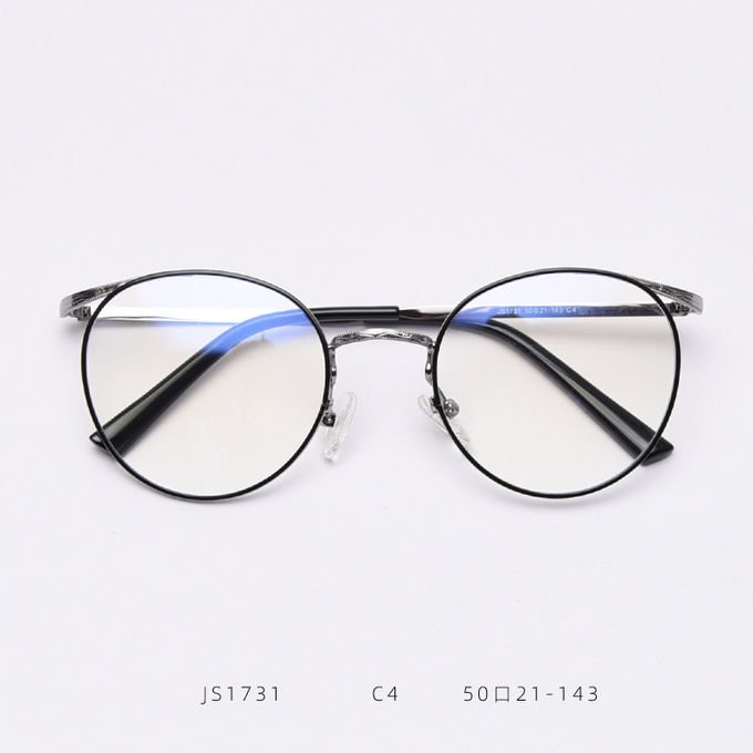 Vintage Anti Blue Light Metal Optical Round Frame Plain Lens Men Women Fashionable Computer Glasses 4