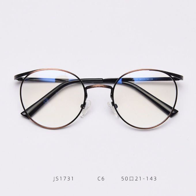 Vintage Anti Blue Light Metal Optical Round Frame Plain Lens Men Women Fashionable Computer Glasses 0