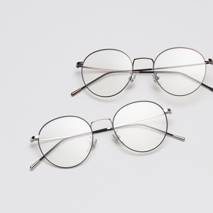 Korean Retro Flat Reading Glasses 132MM Men Metal Kick Myopia Control BSCI 0