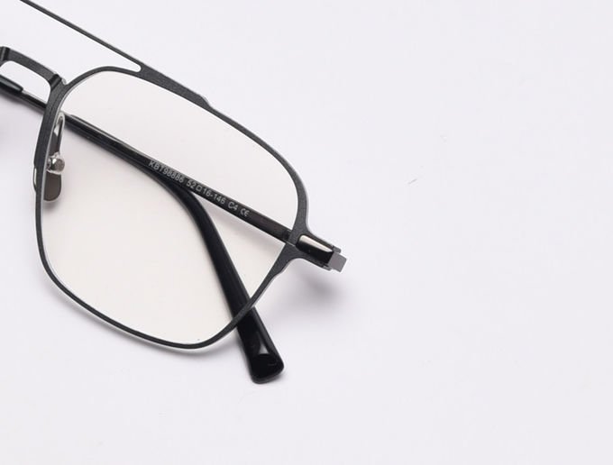 Vogue Double Bridge Square Metal Optical Glasses BSCI 136MM Plain Lens 8