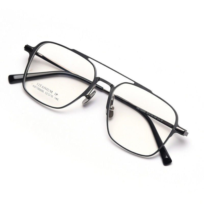 buy Vogue Double Bridge Square Metal Optical Glasses BSCI 136MM Plain Lens online manufacturer