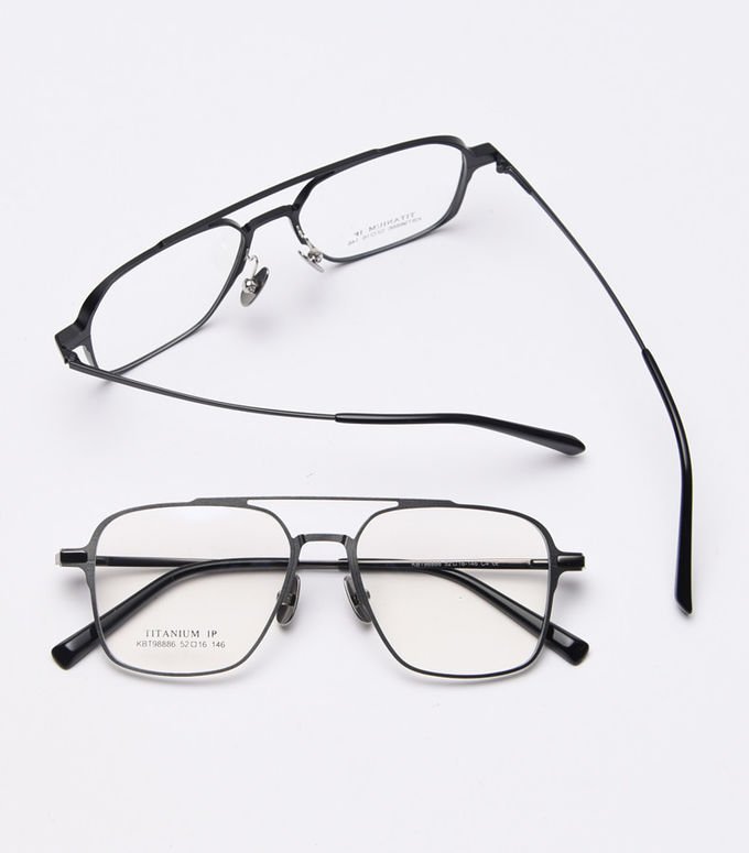 Vogue Double Bridge Square Metal Optical Glasses BSCI 136MM Plain Lens 0