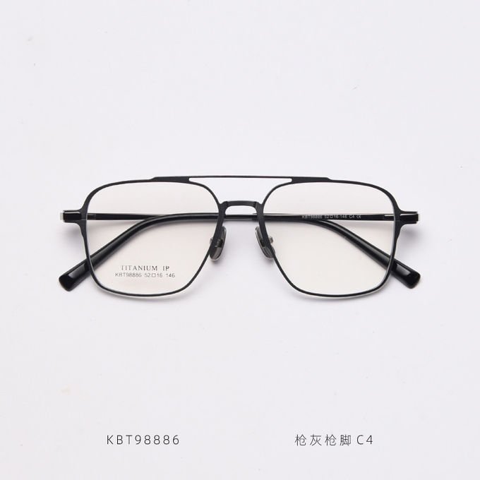 Vogue Double Bridge Square Metal Optical Glasses BSCI 136MM Plain Lens 3