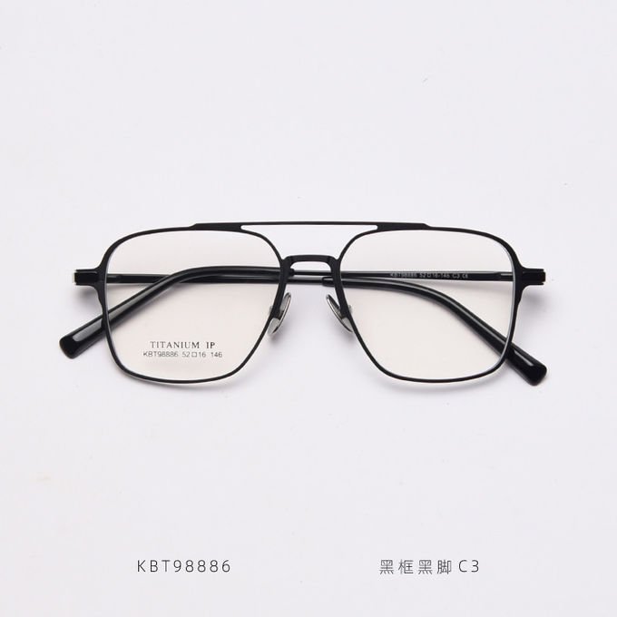 Vogue Double Bridge Square Metal Optical Glasses BSCI 136MM Plain Lens 2
