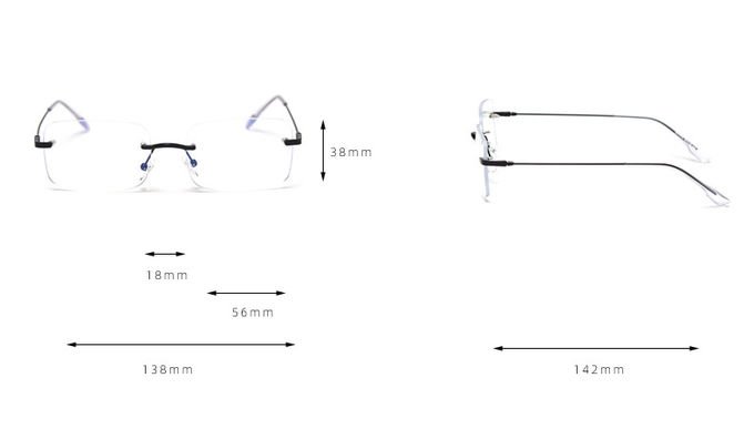 Frameless Rimless Plain Lens Glasses Spectacle Frame Eyeglasses BSCI 5