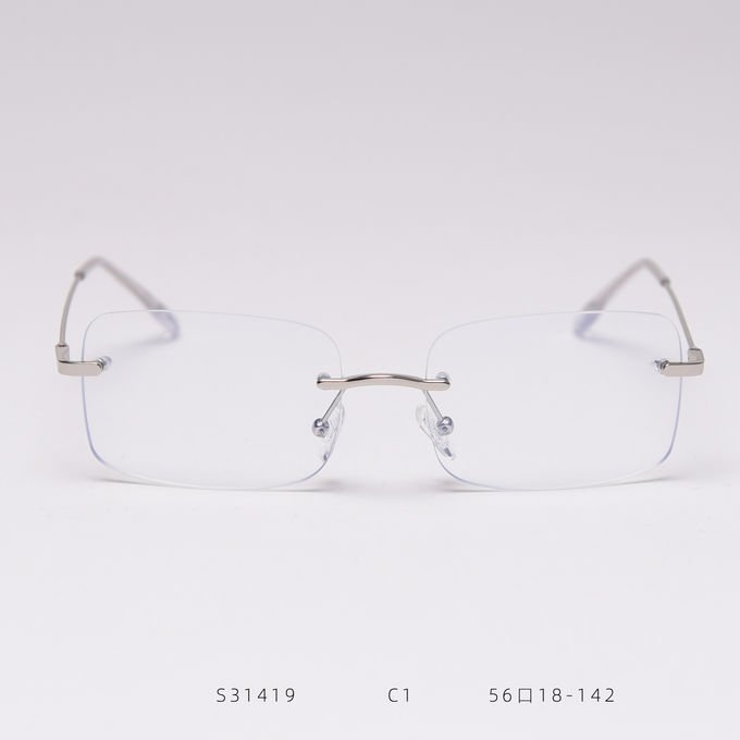 Frameless Rimless Plain Lens Glasses Spectacle Frame Eyeglasses BSCI 2