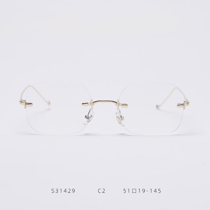 Flat Mirror Ladies Street Shooting Square Frameless Glasses Trendy 130MM 1