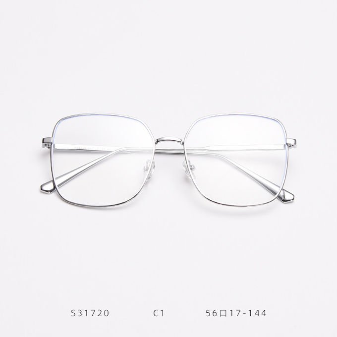 Oversized Full Frame Glasses Alloy Square Optical Spectacle Plain Lens 139MM 5