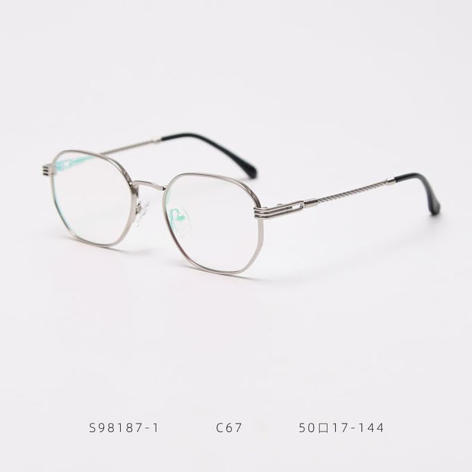 Men Women Polygon Frame Sunglasses Reflective Personality Small Frame Plain Lens Glasses 5