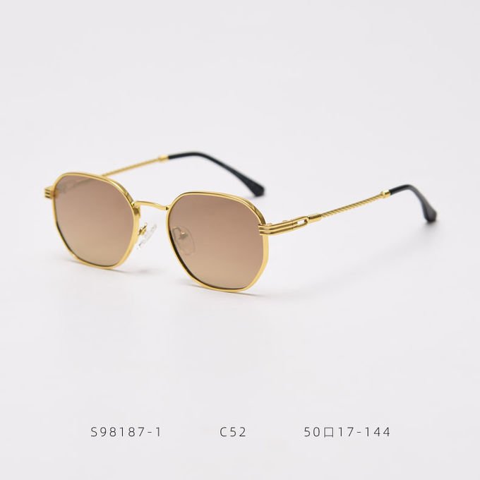 Men Women Polygon Frame Sunglasses Reflective Personality Small Frame Plain Lens Glasses 4