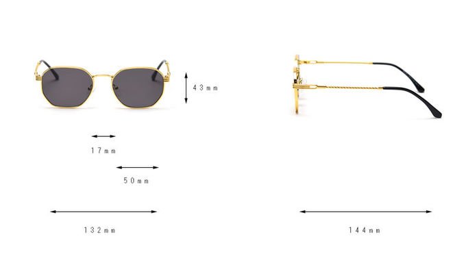 Men Women Polygon Frame Sunglasses Reflective Personality Small Frame Plain Lens Glasses 9