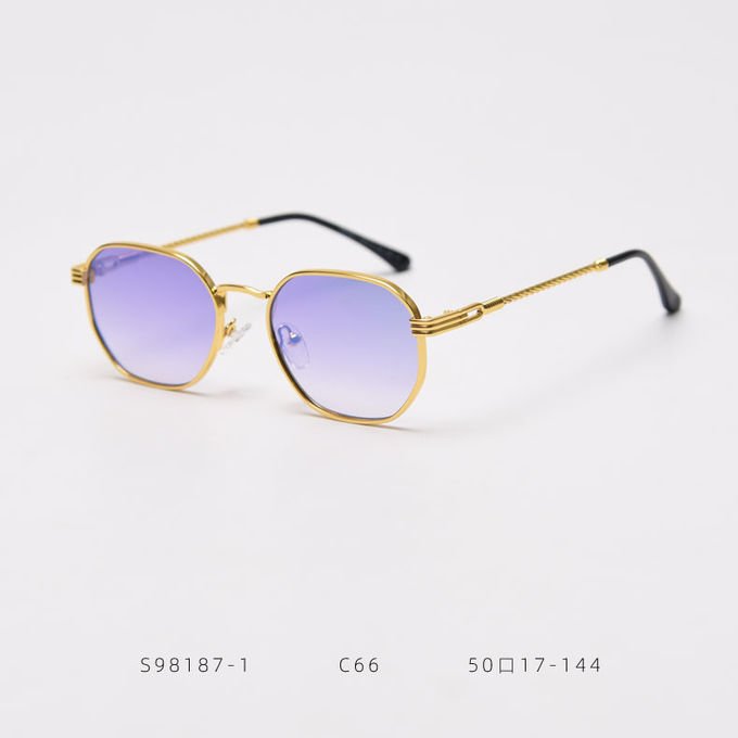 Men Women Polygon Frame Sunglasses Reflective Personality Small Frame Plain Lens Glasses 2