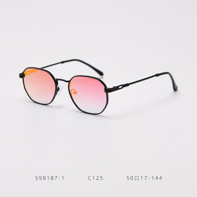 Men Women Polygon Frame Sunglasses Reflective Personality Small Frame Plain Lens Glasses 1