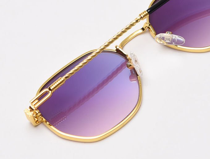 Men Women Polygon Frame Sunglasses Reflective Personality Small Frame Plain Lens Glasses 8