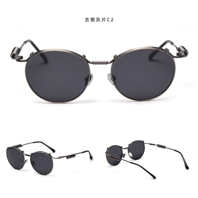 Spring Shape Shades 145MM Plain Lens Glasses Unisex Sunglasses Unique Metal Frame 8