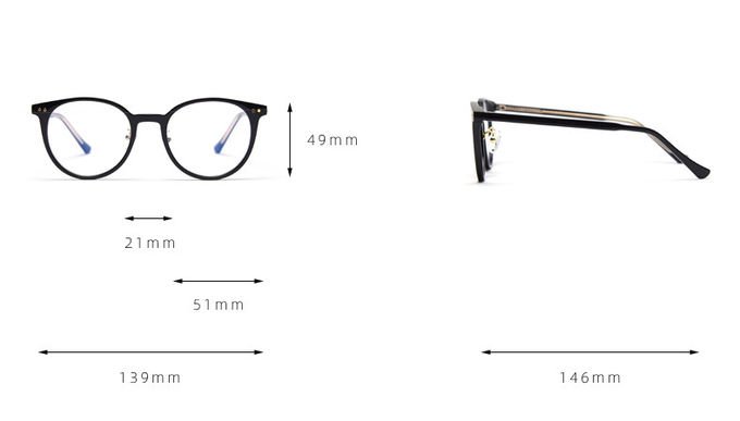 Myopia Female TR90 Material Glasses Trendy Net Red Round Blue Plate Flat Mirror Fashion Street Shooting 11