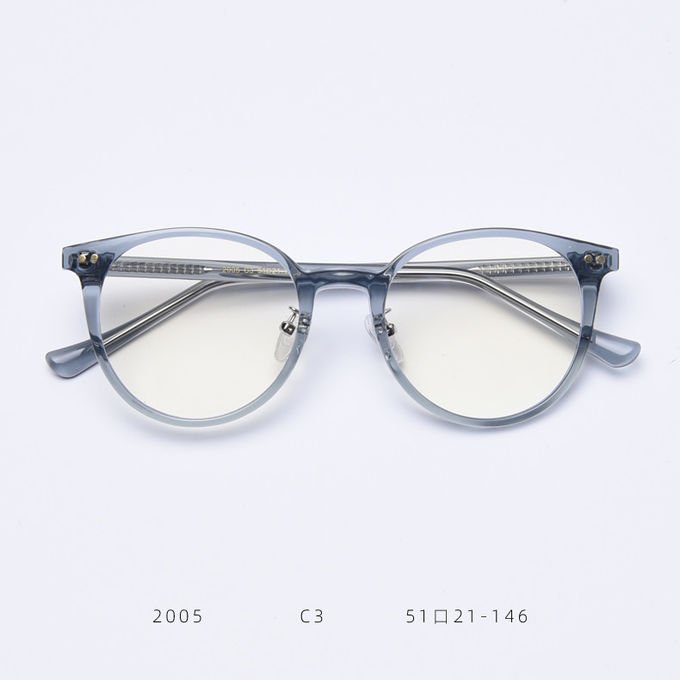 Myopia Female TR90 Material Glasses Trendy Net Red Round Blue Plate Flat Mirror Fashion Street Shooting 1