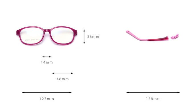 Children Frame Optical Glasses TR90 Flexible Bendable One Piece Eyeglasses 11